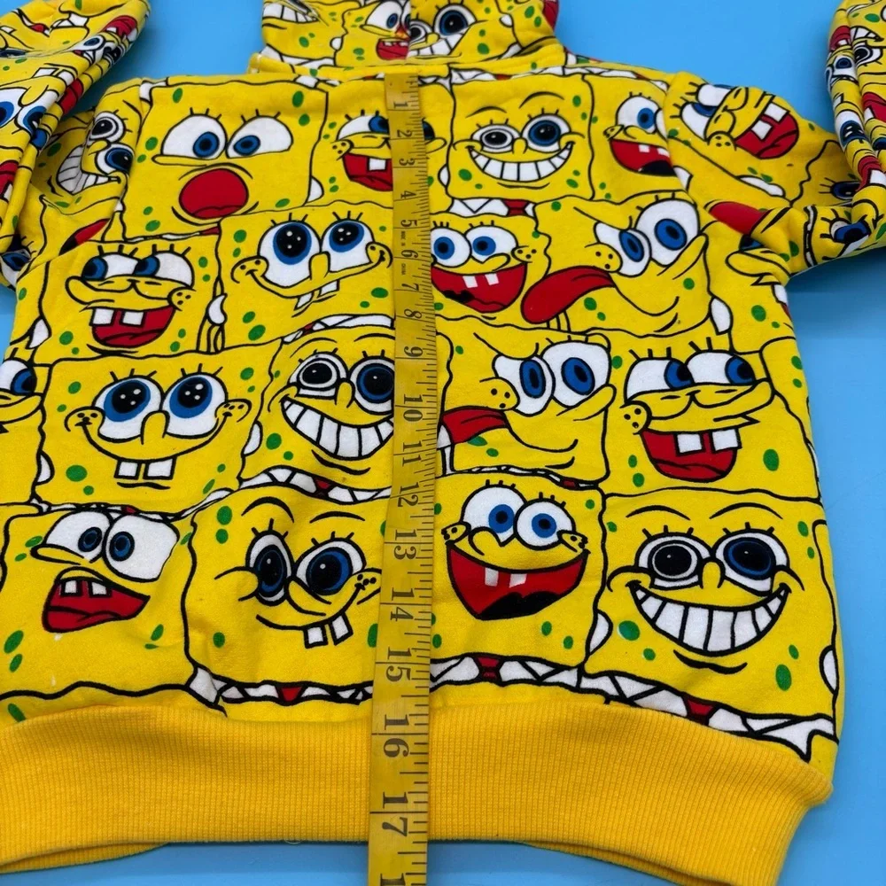 Sponge Bob Squarepants Kids Graphic Full Zip Hoodie Yellow Unisex Size 130